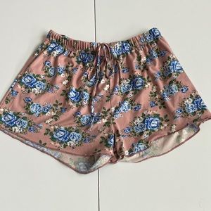 POOF New York S Mauve and Blue Floral Soft Shorts